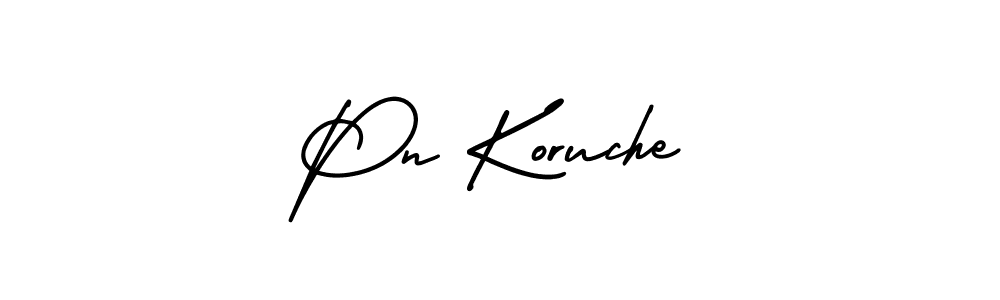 Also You can easily find your signature by using the search form. We will create Pn Koruche name handwritten signature images for you free of cost using AmerikaSignatureDemo-Regular sign style. Pn Koruche signature style 3 images and pictures png