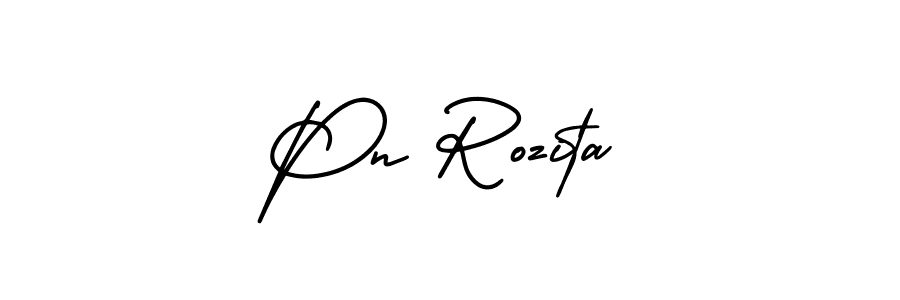 if you are searching for the best signature style for your name Pn Rozita. so please give up your signature search. here we have designed multiple signature styles  using AmerikaSignatureDemo-Regular. Pn Rozita signature style 3 images and pictures png