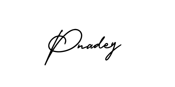 The best way (AmerikaSignatureDemo-Regular) to make a short signature is to pick only two or three words in your name. The name Pnadey include a total of six letters. For converting this name. Pnadey signature style 3 images and pictures png