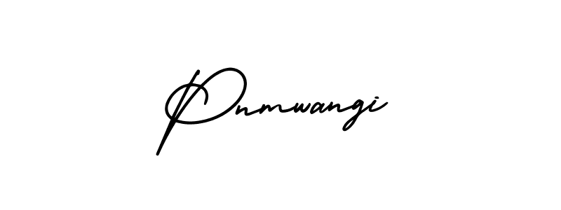 How to make Pnmwangi name signature. Use AmerikaSignatureDemo-Regular style for creating short signs online. This is the latest handwritten sign. Pnmwangi signature style 3 images and pictures png