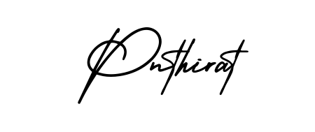A sleek calligraphic signature for name Pnthirat utilizing AmerikaSignatureDemo-Regular styling. Great for adding personal signatures to photos and art. Pnthirat signature style 3 images and pictures png