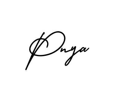 How to make Pnya signature? AmerikaSignatureDemo-Regular is a professional autograph style. Create handwritten signature for Pnya name. Pnya signature style 3 images and pictures png
