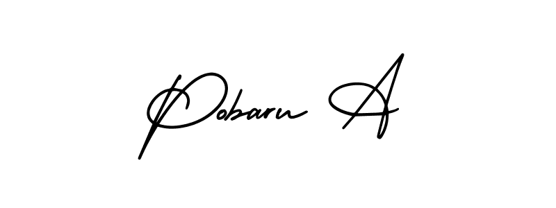 Make a beautiful signature design for name Pobaru A. With this signature (AmerikaSignatureDemo-Regular) style, you can create a handwritten signature for free. Pobaru A signature style 3 images and pictures png