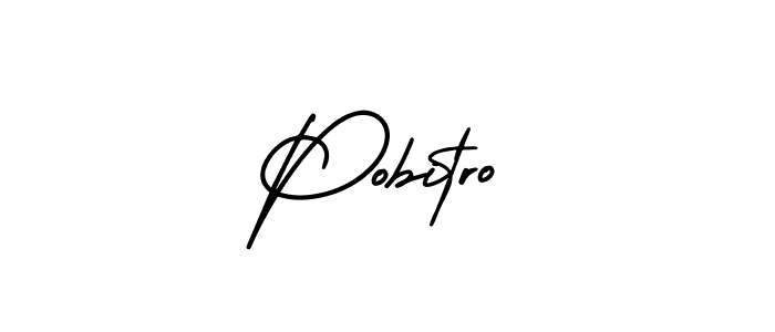 Design your own signature with our free online signature maker. With this signature software, you can create a handwritten (AmerikaSignatureDemo-Regular) signature for name Pobitro. Pobitro signature style 3 images and pictures png