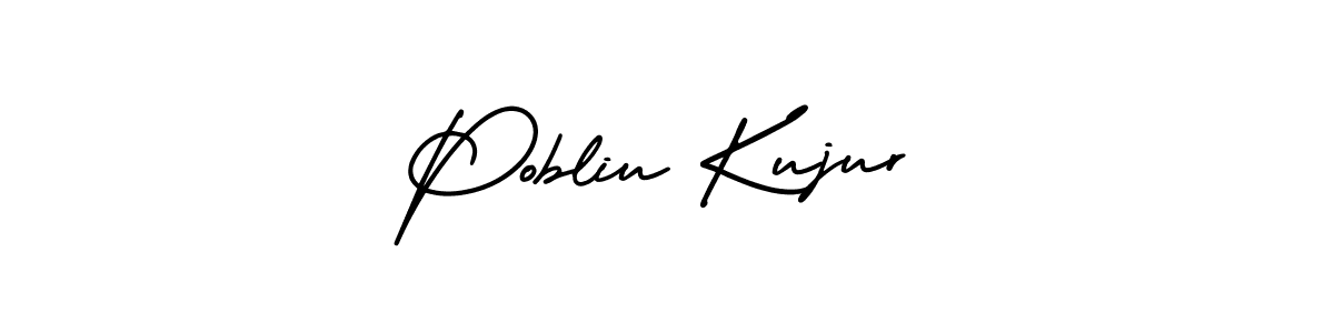 How to make Pobliu Kujur name signature. Use AmerikaSignatureDemo-Regular style for creating short signs online. This is the latest handwritten sign. Pobliu Kujur signature style 3 images and pictures png