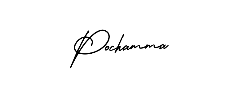 You should practise on your own different ways (AmerikaSignatureDemo-Regular) to write your name (Pochamma) in signature. don't let someone else do it for you. Pochamma signature style 3 images and pictures png