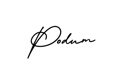 It looks lik you need a new signature style for name Podum. Design unique handwritten (AmerikaSignatureDemo-Regular) signature with our free signature maker in just a few clicks. Podum signature style 3 images and pictures png