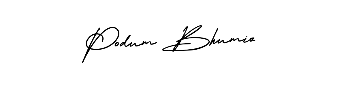 How to make Podum Bhumiz signature? AmerikaSignatureDemo-Regular is a professional autograph style. Create handwritten signature for Podum Bhumiz name. Podum Bhumiz signature style 3 images and pictures png