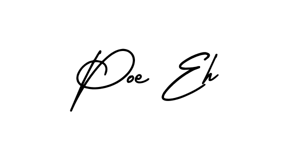 The best way (AmerikaSignatureDemo-Regular) to make a short signature is to pick only two or three words in your name. The name Poe Eh include a total of six letters. For converting this name. Poe Eh signature style 3 images and pictures png
