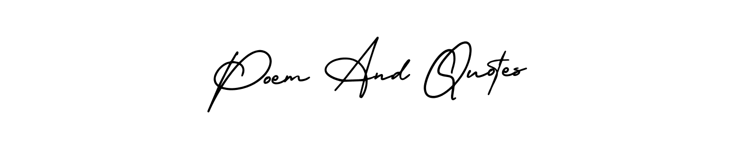 It looks lik you need a new signature style for name Poem And Quotes. Design unique handwritten (AmerikaSignatureDemo-Regular) signature with our free signature maker in just a few clicks. Poem And Quotes signature style 3 images and pictures png