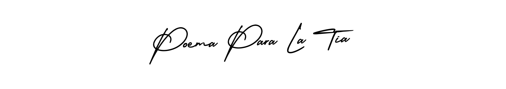 How to make Poema Para La Tia signature? AmerikaSignatureDemo-Regular is a professional autograph style. Create handwritten signature for Poema Para La Tia name. Poema Para La Tia signature style 3 images and pictures png