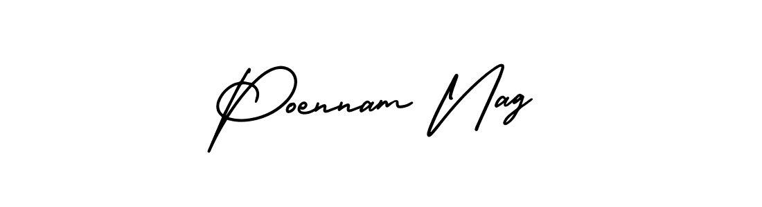 How to make Poennam Nag signature? AmerikaSignatureDemo-Regular is a professional autograph style. Create handwritten signature for Poennam Nag name. Poennam Nag signature style 3 images and pictures png