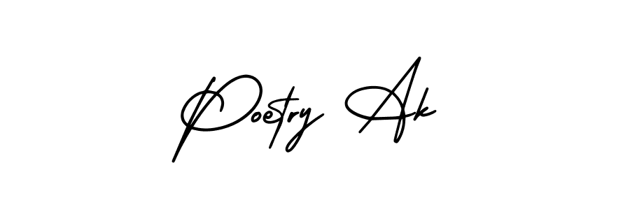 Once you've used our free online signature maker to create your best signature AmerikaSignatureDemo-Regular style, it's time to enjoy all of the benefits that Poetry Ak name signing documents. Poetry Ak signature style 3 images and pictures png