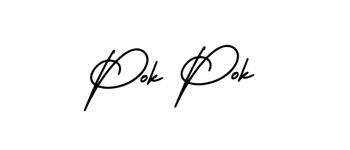 Use a signature maker to create a handwritten signature online. With this signature software, you can design (AmerikaSignatureDemo-Regular) your own signature for name Pok Pok. Pok Pok signature style 3 images and pictures png