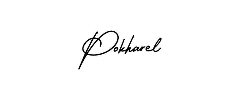 Pokharel stylish signature style. Best Handwritten Sign (AmerikaSignatureDemo-Regular) for my name. Handwritten Signature Collection Ideas for my name Pokharel. Pokharel signature style 3 images and pictures png