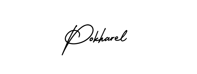 Use a signature maker to create a handwritten signature online. With this signature software, you can design (AmerikaSignatureDemo-Regular) your own signature for name Pokharel. Pokharel signature style 3 images and pictures png