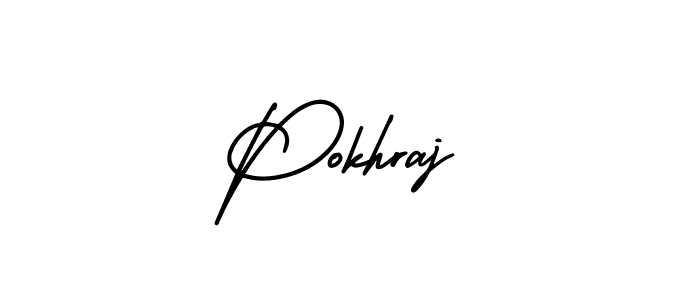 You should practise on your own different ways (AmerikaSignatureDemo-Regular) to write your name (Pokhraj) in signature. don't let someone else do it for you. Pokhraj signature style 3 images and pictures png