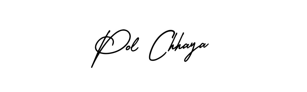 How to make Pol Chhaya name signature. Use AmerikaSignatureDemo-Regular style for creating short signs online. This is the latest handwritten sign. Pol Chhaya signature style 3 images and pictures png