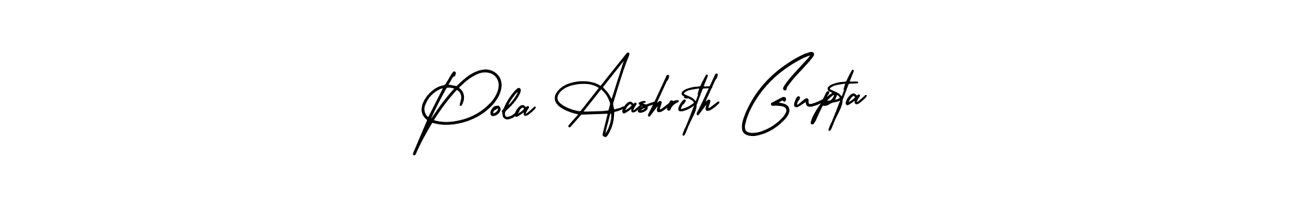 Design your own signature with our free online signature maker. With this signature software, you can create a handwritten (AmerikaSignatureDemo-Regular) signature for name Pola Aashrith Gupta. Pola Aashrith Gupta signature style 3 images and pictures png