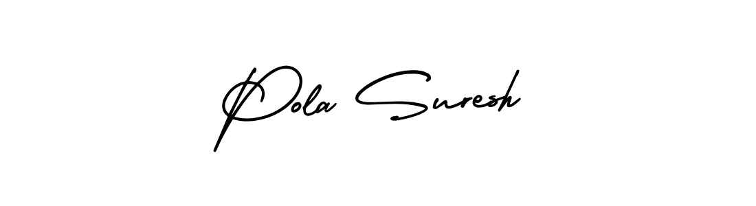 Create a beautiful signature design for name Pola Suresh. With this signature (AmerikaSignatureDemo-Regular) fonts, you can make a handwritten signature for free. Pola Suresh signature style 3 images and pictures png