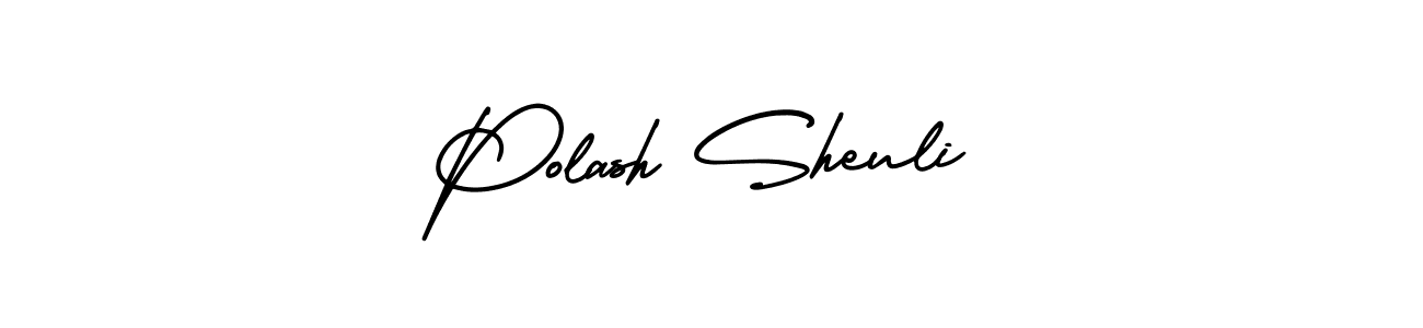 You should practise on your own different ways (AmerikaSignatureDemo-Regular) to write your name (Polash Sheuli) in signature. don't let someone else do it for you. Polash Sheuli signature style 3 images and pictures png