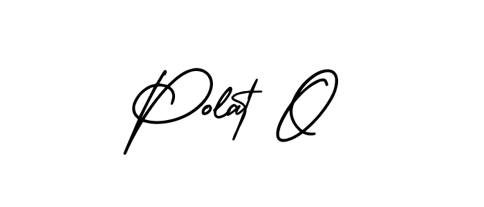 How to make Polat O name signature. Use AmerikaSignatureDemo-Regular style for creating short signs online. This is the latest handwritten sign. Polat O signature style 3 images and pictures png