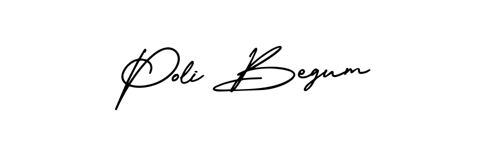It looks lik you need a new signature style for name Poli Begum. Design unique handwritten (AmerikaSignatureDemo-Regular) signature with our free signature maker in just a few clicks. Poli Begum signature style 3 images and pictures png