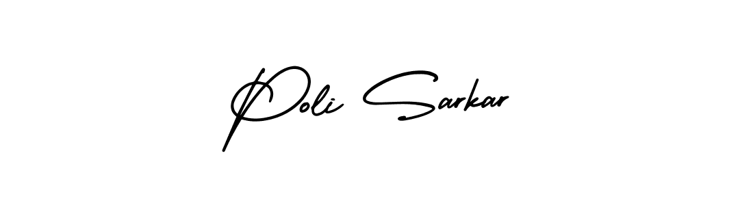 Poli Sarkar stylish signature style. Best Handwritten Sign (AmerikaSignatureDemo-Regular) for my name. Handwritten Signature Collection Ideas for my name Poli Sarkar. Poli Sarkar signature style 3 images and pictures png