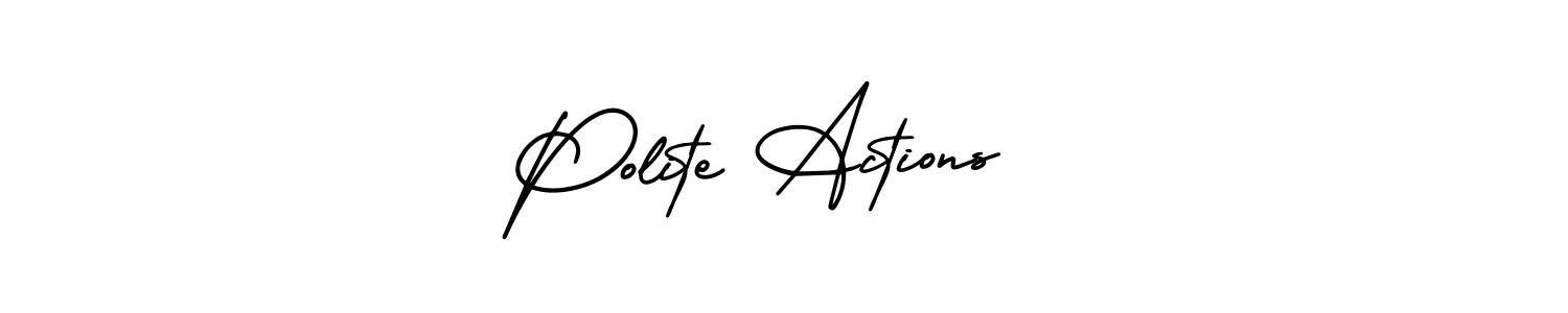 This is the best signature style for the Polite Actions  name. Also you like these signature font (AmerikaSignatureDemo-Regular). Mix name signature. Polite Actions  signature style 3 images and pictures png