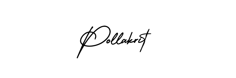 You should practise on your own different ways (AmerikaSignatureDemo-Regular) to write your name (Pollakrit) in signature. don't let someone else do it for you. Pollakrit signature style 3 images and pictures png