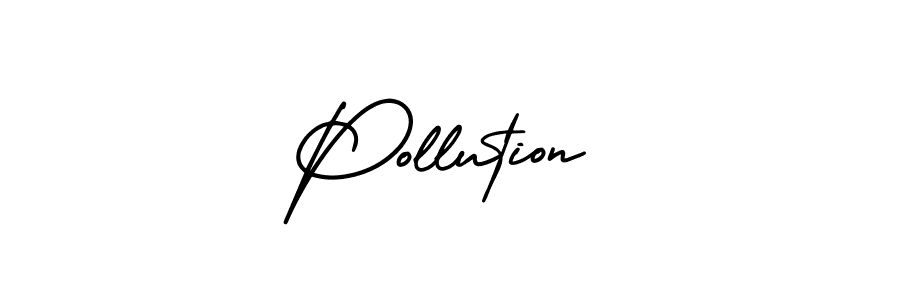 How to make Pollution name signature. Use AmerikaSignatureDemo-Regular style for creating short signs online. This is the latest handwritten sign. Pollution signature style 3 images and pictures png