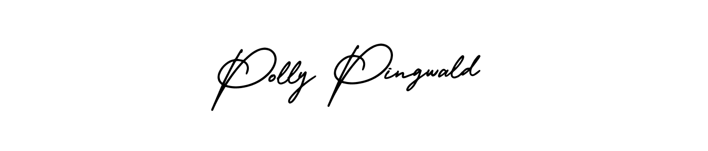 AmerikaSignatureDemo-Regular is a professional signature style that is perfect for those who want to add a touch of class to their signature. It is also a great choice for those who want to make their signature more unique. Get Polly Pingwald name to fancy signature for free. Polly Pingwald signature style 3 images and pictures png