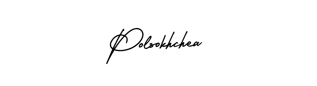 How to make Polsokhchea name signature. Use AmerikaSignatureDemo-Regular style for creating short signs online. This is the latest handwritten sign. Polsokhchea signature style 3 images and pictures png
