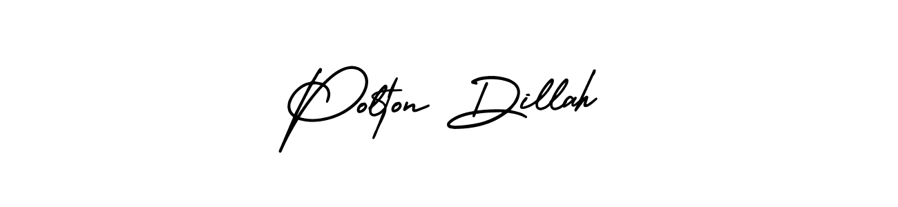 Make a beautiful signature design for name Polton Dillah. With this signature (AmerikaSignatureDemo-Regular) style, you can create a handwritten signature for free. Polton Dillah signature style 3 images and pictures png