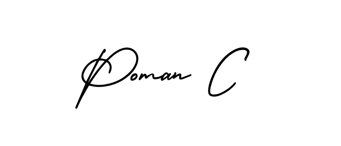 How to make Poman C signature? AmerikaSignatureDemo-Regular is a professional autograph style. Create handwritten signature for Poman C name. Poman C signature style 3 images and pictures png