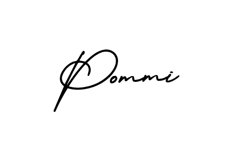 The best way (AmerikaSignatureDemo-Regular) to make a short signature is to pick only two or three words in your name. The name Pommi include a total of six letters. For converting this name. Pommi signature style 3 images and pictures png