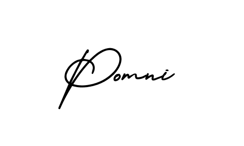 Use a signature maker to create a handwritten signature online. With this signature software, you can design (AmerikaSignatureDemo-Regular) your own signature for name Pomni. Pomni signature style 3 images and pictures png