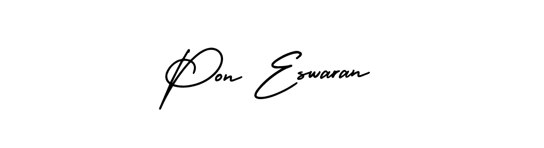 You should practise on your own different ways (AmerikaSignatureDemo-Regular) to write your name (Pon Eswaran) in signature. don't let someone else do it for you. Pon Eswaran signature style 3 images and pictures png