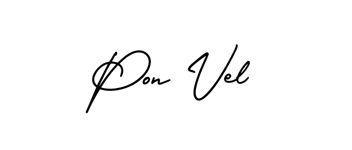 You should practise on your own different ways (AmerikaSignatureDemo-Regular) to write your name (Pon Vel) in signature. don't let someone else do it for you. Pon Vel signature style 3 images and pictures png