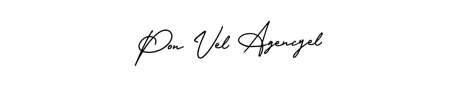Similarly AmerikaSignatureDemo-Regular is the best handwritten signature design. Signature creator online .You can use it as an online autograph creator for name Pon Vel Agencyel. Pon Vel Agencyel signature style 3 images and pictures png
