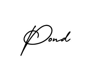 How to make Pond name signature. Use AmerikaSignatureDemo-Regular style for creating short signs online. This is the latest handwritten sign. Pond signature style 3 images and pictures png