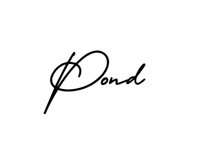 How to make Pond name signature. Use AmerikaSignatureDemo-Regular style for creating short signs online. This is the latest handwritten sign. Pond signature style 3 images and pictures png