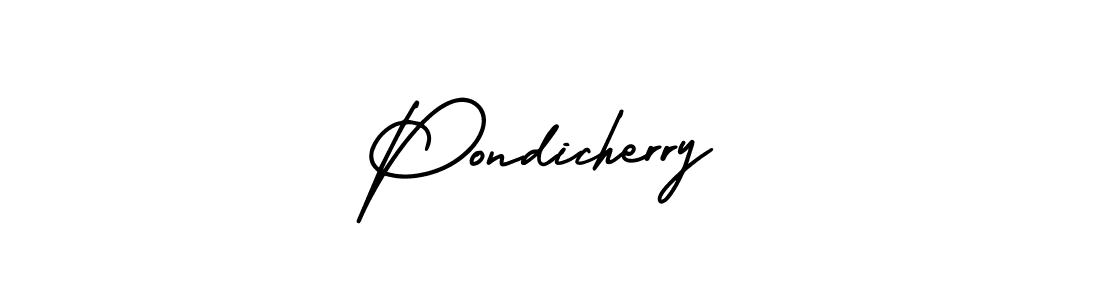 Pondicherry stylish signature style. Best Handwritten Sign (AmerikaSignatureDemo-Regular) for my name. Handwritten Signature Collection Ideas for my name Pondicherry. Pondicherry signature style 3 images and pictures png