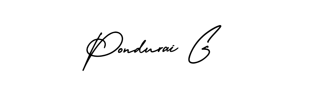 This is the best signature style for the Pondurai G name. Also you like these signature font (AmerikaSignatureDemo-Regular). Mix name signature. Pondurai G signature style 3 images and pictures png