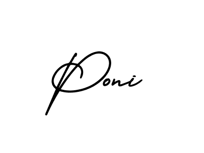 Create a beautiful signature design for name Poni. With this signature (AmerikaSignatureDemo-Regular) fonts, you can make a handwritten signature for free. Poni signature style 3 images and pictures png