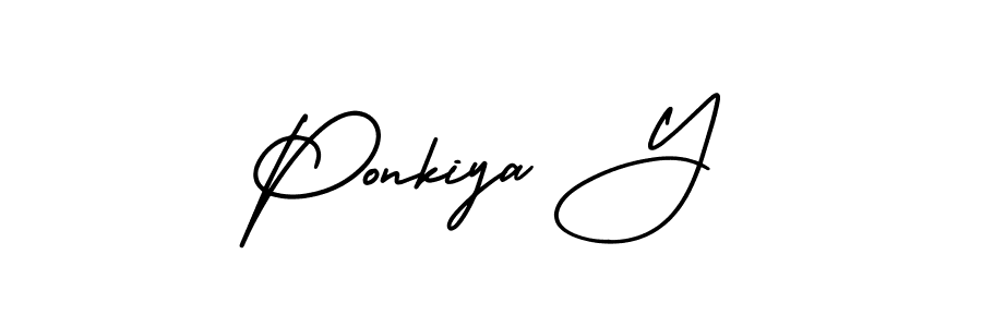 How to Draw Ponkiya Y signature style? AmerikaSignatureDemo-Regular is a latest design signature styles for name Ponkiya Y. Ponkiya Y signature style 3 images and pictures png