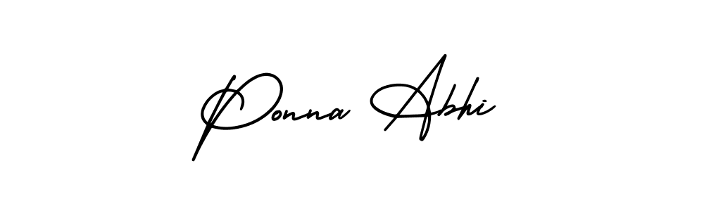 How to make Ponna Abhi signature? AmerikaSignatureDemo-Regular is a professional autograph style. Create handwritten signature for Ponna Abhi name. Ponna Abhi signature style 3 images and pictures png