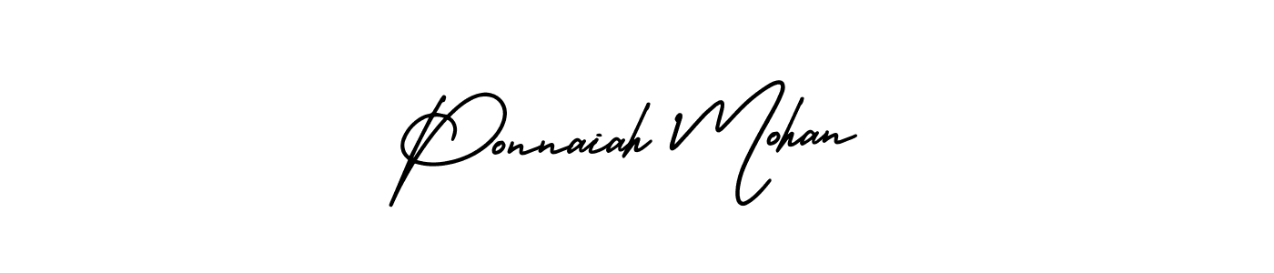 AmerikaSignatureDemo-Regular is a professional signature style that is perfect for those who want to add a touch of class to their signature. It is also a great choice for those who want to make their signature more unique. Get Ponnaiah Mohan name to fancy signature for free. Ponnaiah Mohan signature style 3 images and pictures png