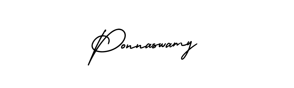 Make a beautiful signature design for name Ponnaswamy. With this signature (AmerikaSignatureDemo-Regular) style, you can create a handwritten signature for free. Ponnaswamy signature style 3 images and pictures png