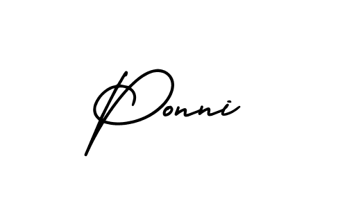 Make a beautiful signature design for name Ponni. With this signature (AmerikaSignatureDemo-Regular) style, you can create a handwritten signature for free. Ponni signature style 3 images and pictures png
